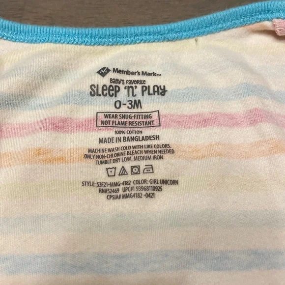 🩷 Bundle • Infant Girls Zipper Sleepers | Size: 0-3 months - Picture 6 of 9